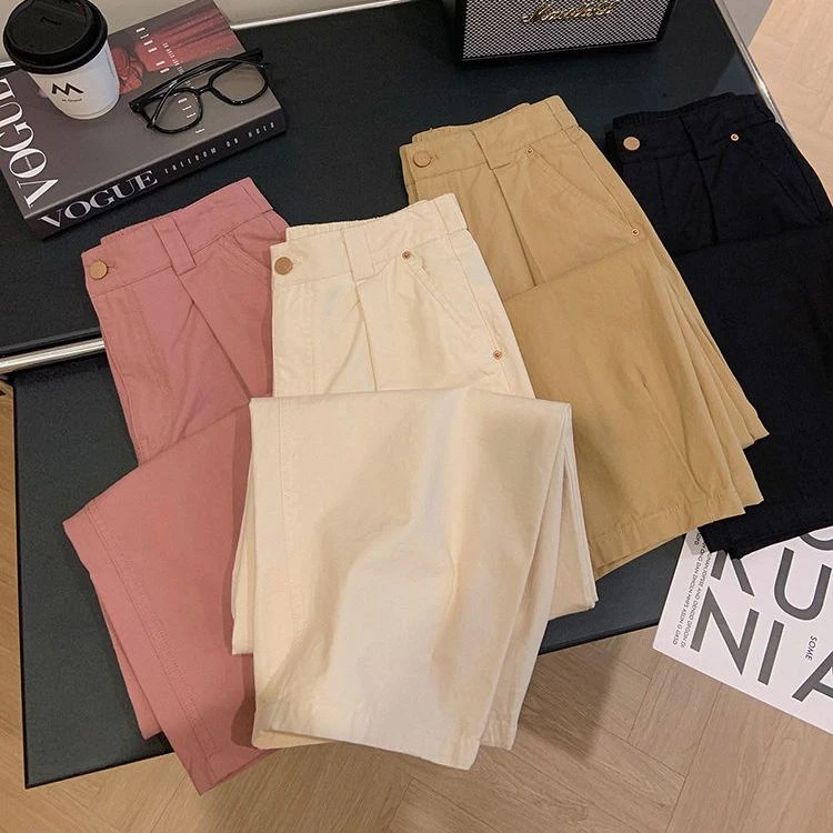 2025新款秋季高腰显瘦哈伦裤女大码宽松直筒气质百搭休闲阔腿裤子