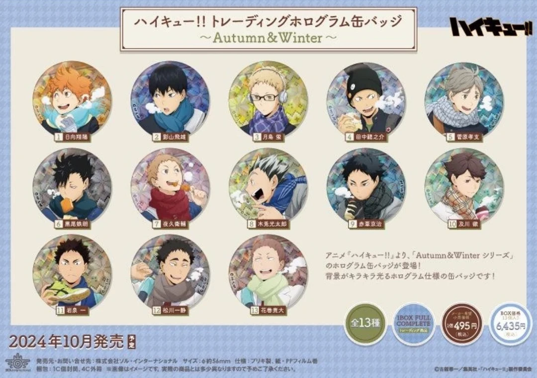 【芸吃谷】排球少年sol 旧秋冬闪徽章吧唧 动漫周边盲袋代拆