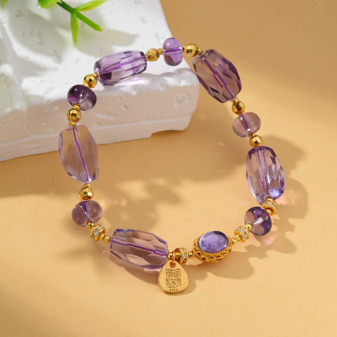 【婉葶珠宝】S925银紫水晶扎基手串