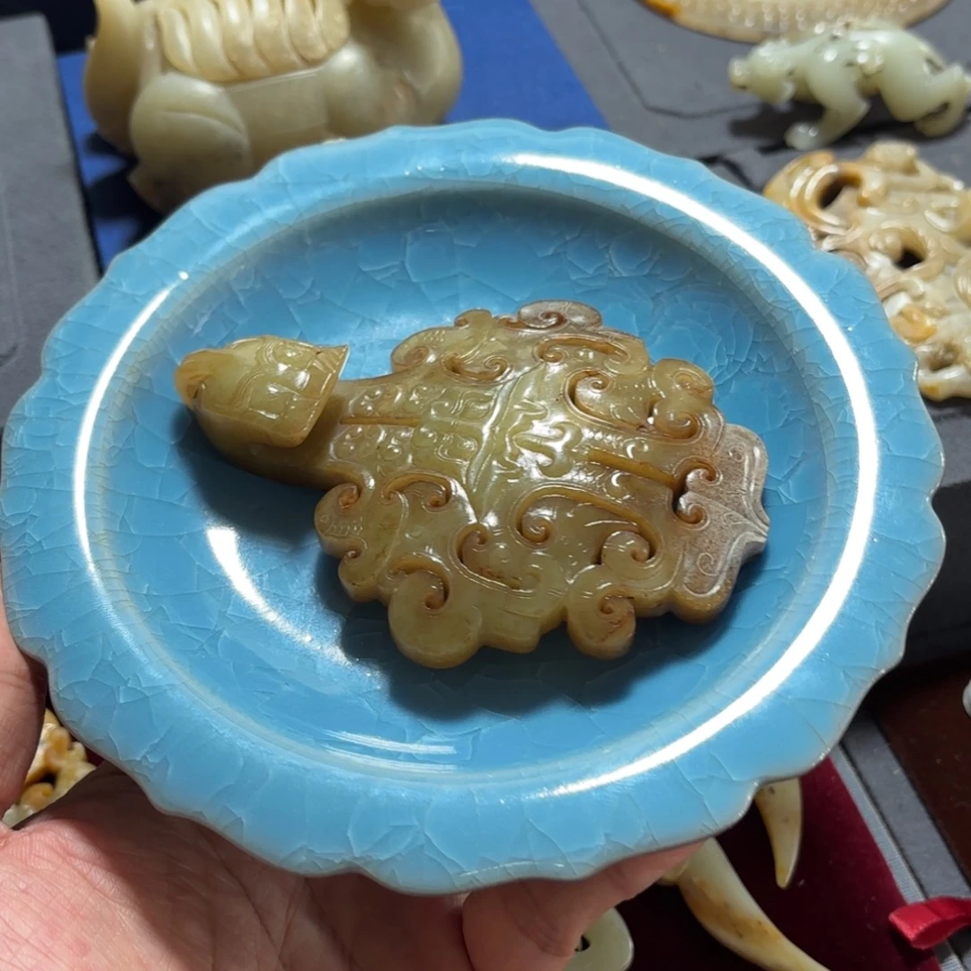 佛***鱼瓷片瓷摆件瓷盘瓷盆瓷片其他