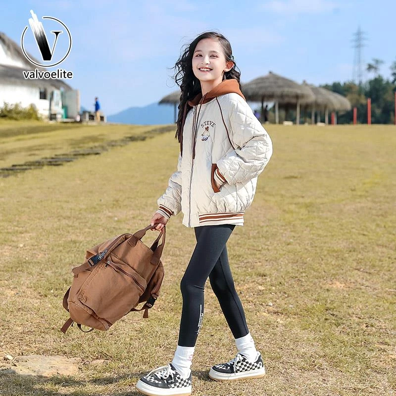 VALVOELITE女童秋装外套新款女大童洋派棒球服冬季女孩秋高端棉服