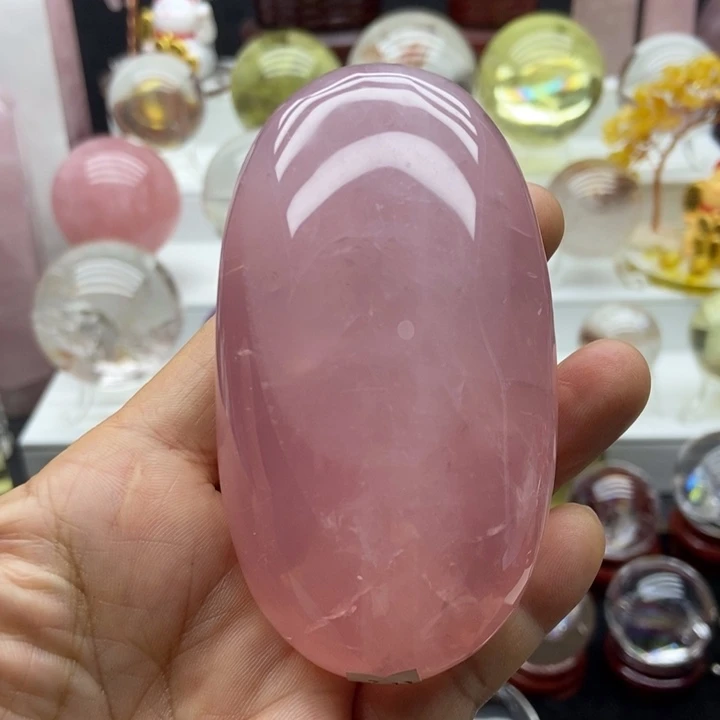 摆件未镶嵌水晶粉晶手握