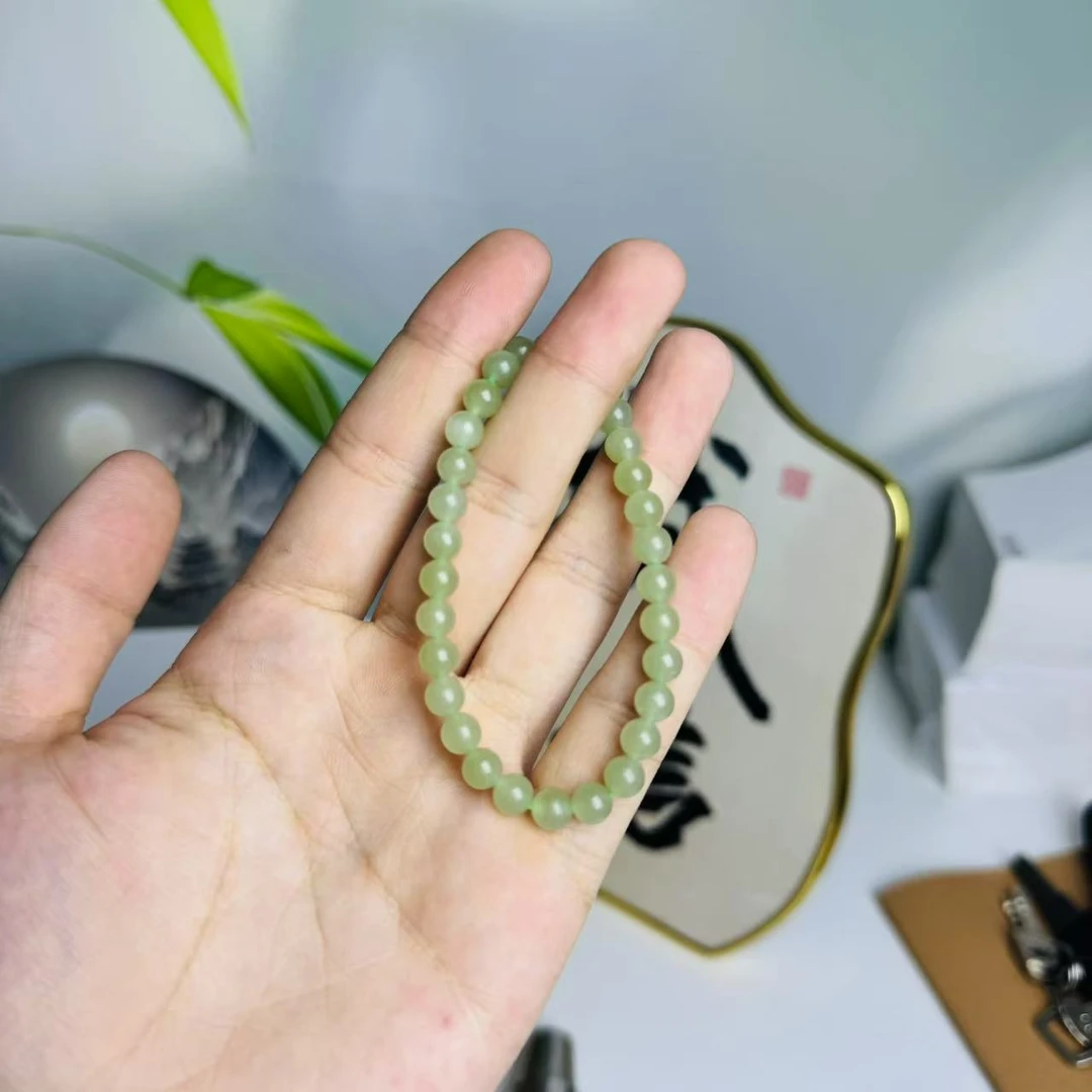 【基地质检发货】天然和田玉晴水手串简约大气百搭