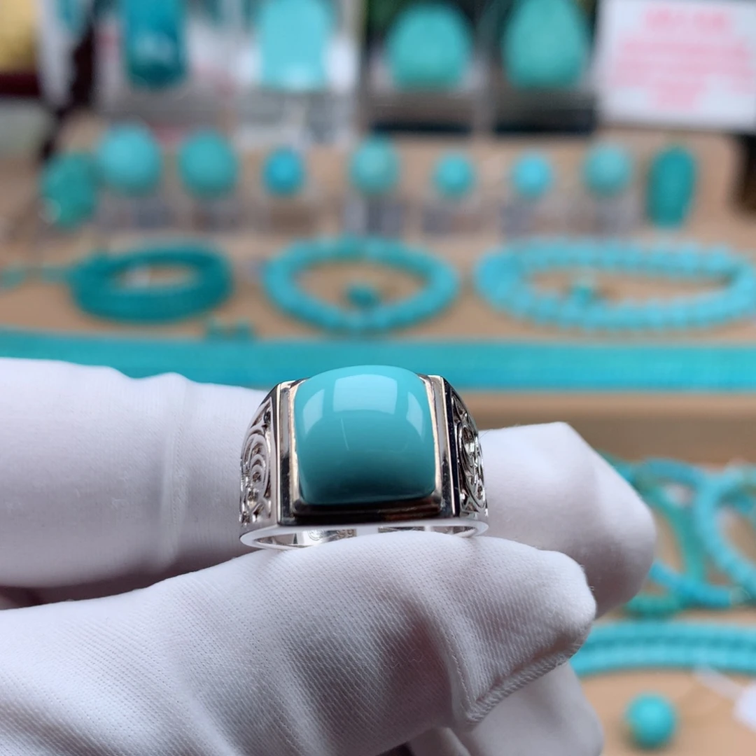 绿松石银S925镶嵌珠宝奇石