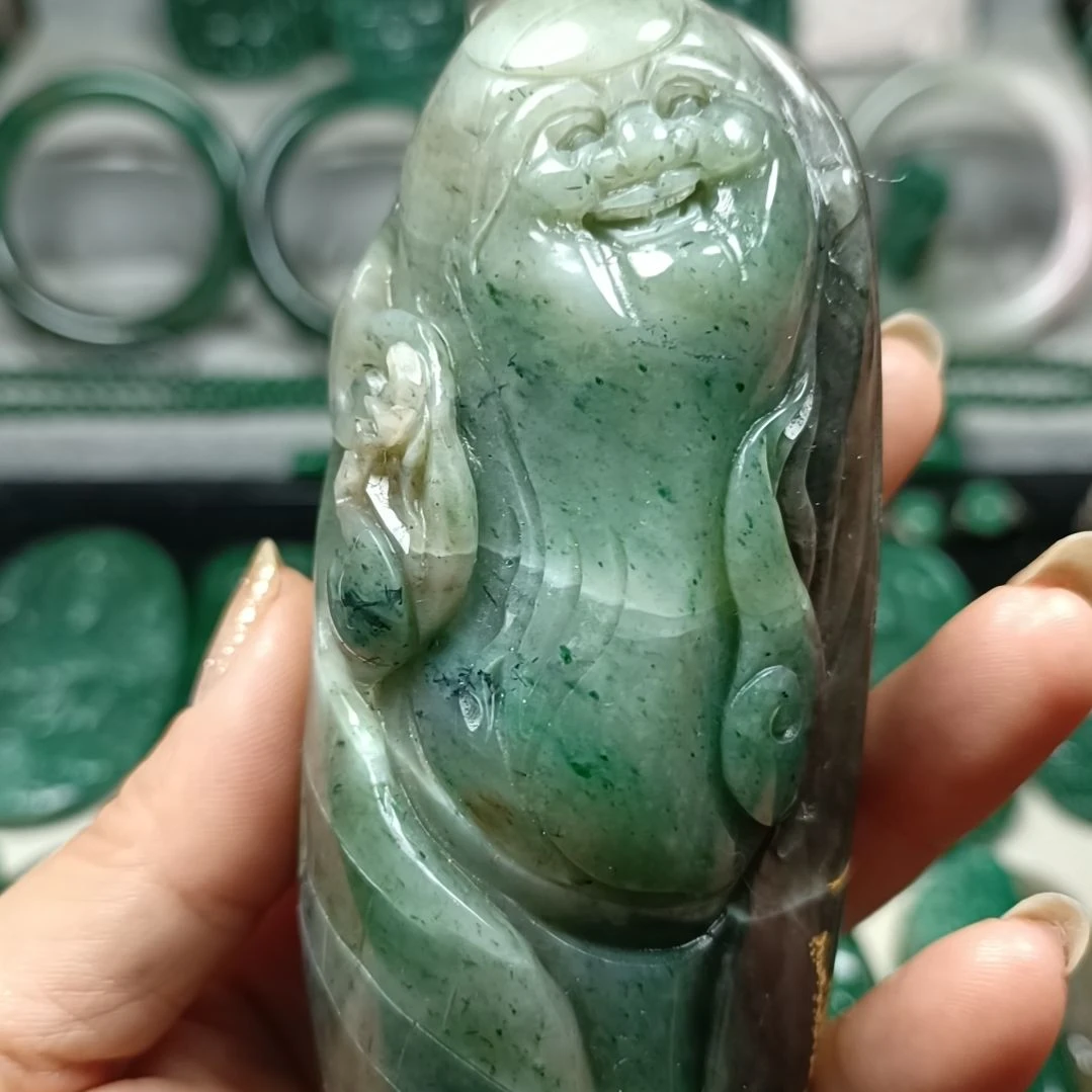 独山玉寿星把玩未镶嵌
