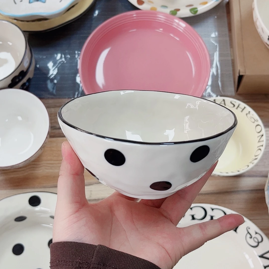 陶瓷5寸波点米饭碗陶瓷微瑕