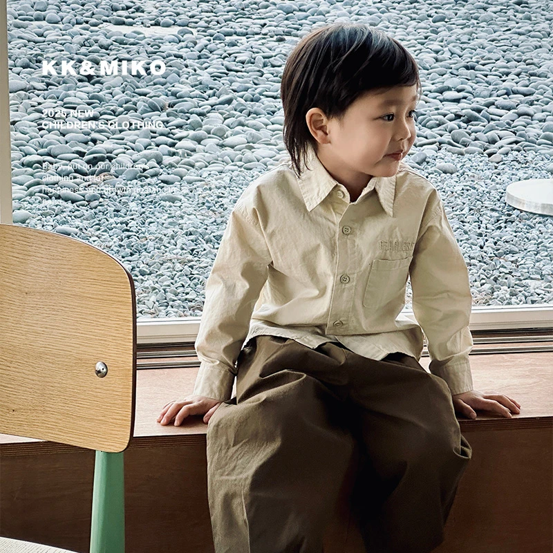 KK&MIKO童装男童衬衫长袖纯棉中小童衬衫KK21