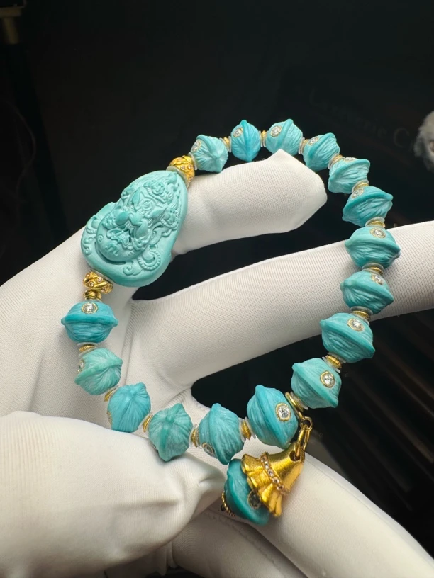 S011010松石百香大黑天18K手串