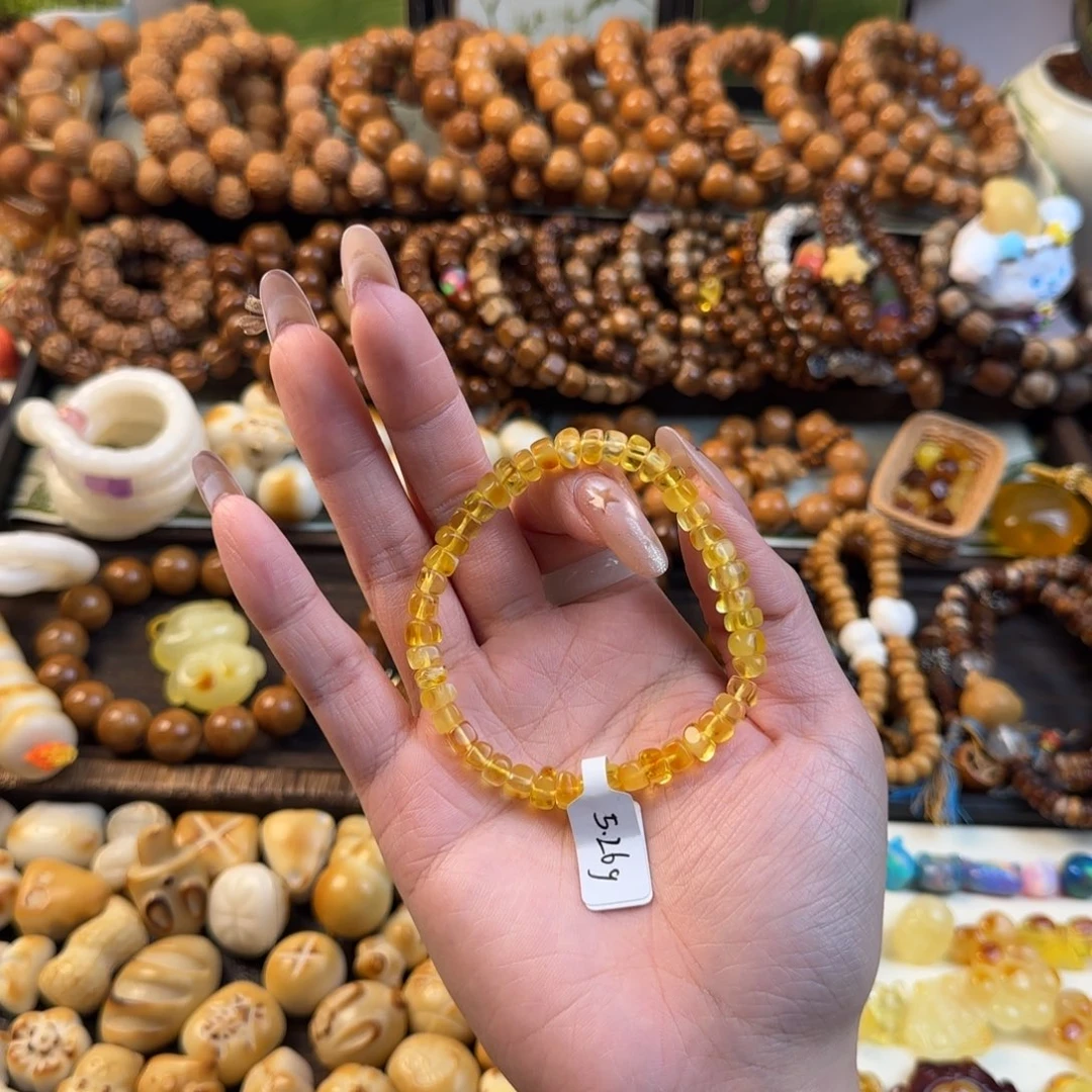 椰蒂吊坠原矿黄色串串