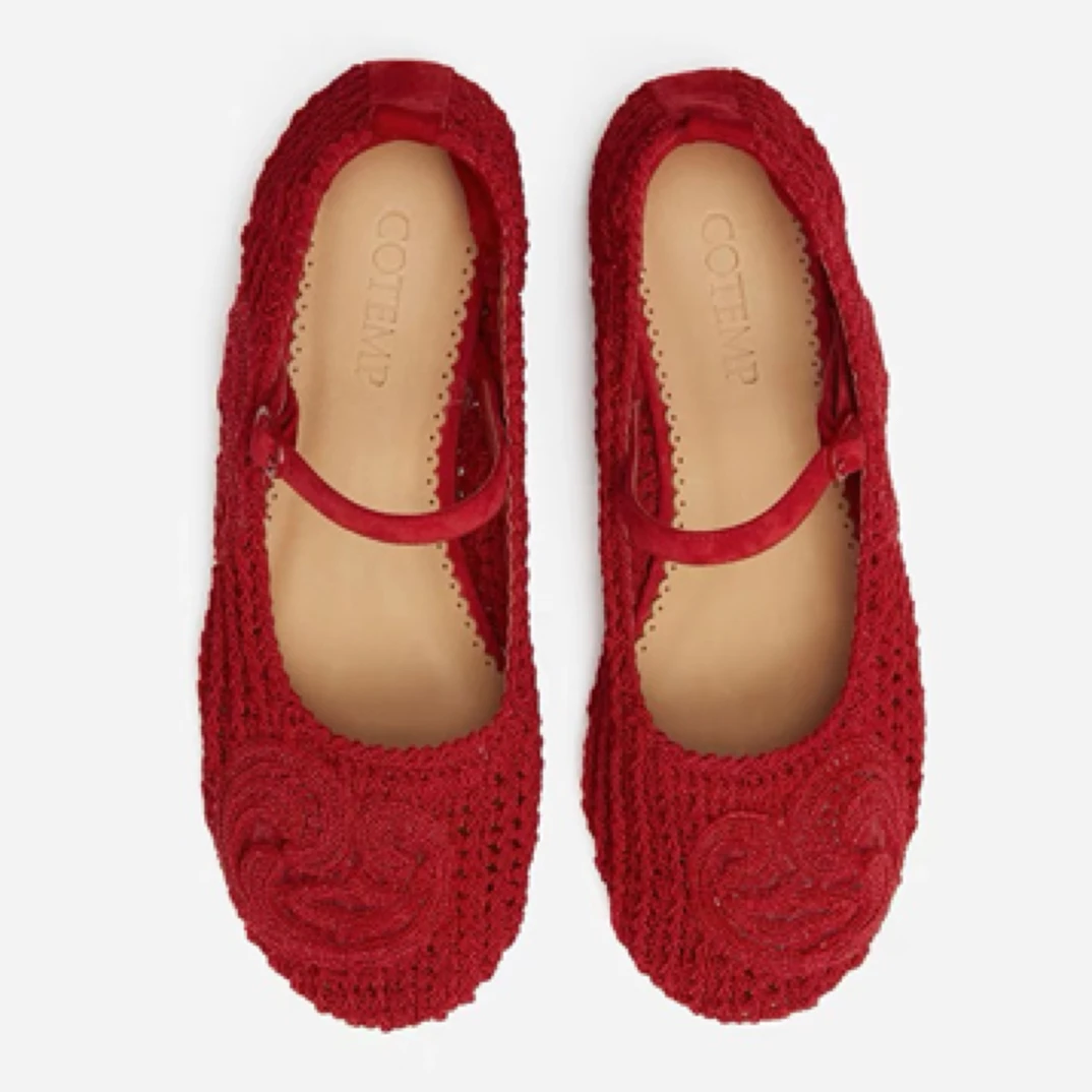 新品 cotemp Ceol knit 25SS新款针织腰果花鞋圆头休闲鞋FLCK10