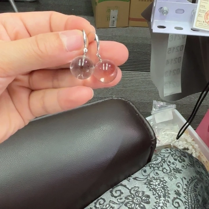未镶嵌手链水晶耳勾