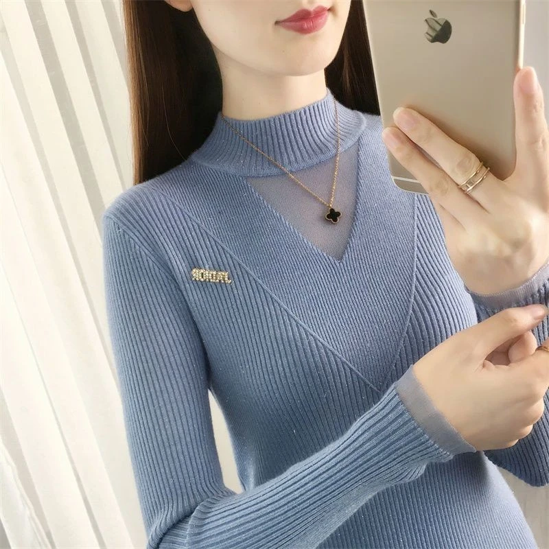 哥弟阿玛施正品清仓捡漏~专柜大牌外贸上衣女秋冬季修身半高领蕾