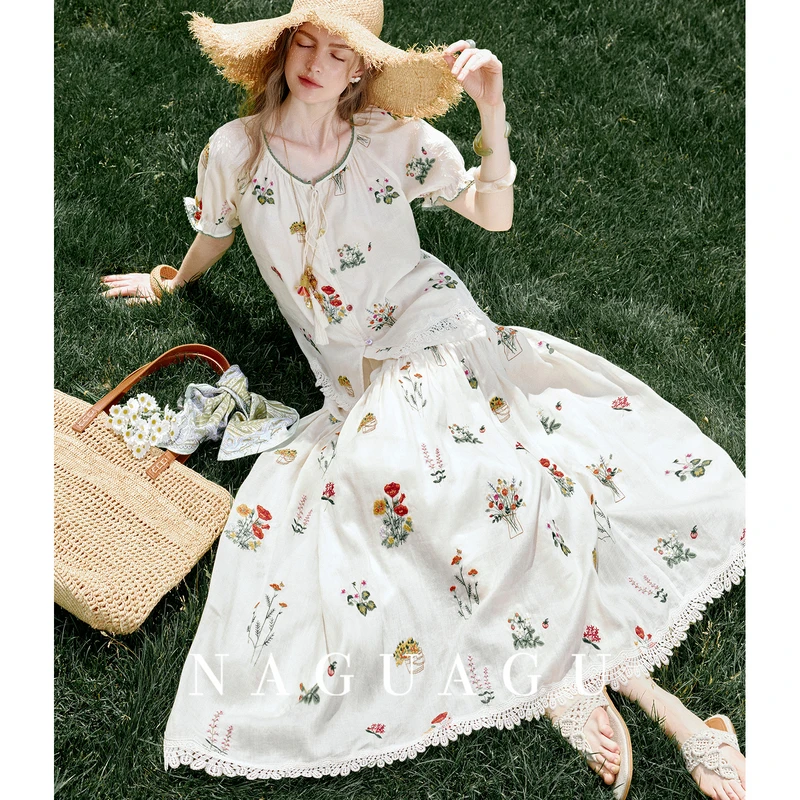 【绿野仙踪】莱赛尔苎麻连衣裙FY1LQ0333-A