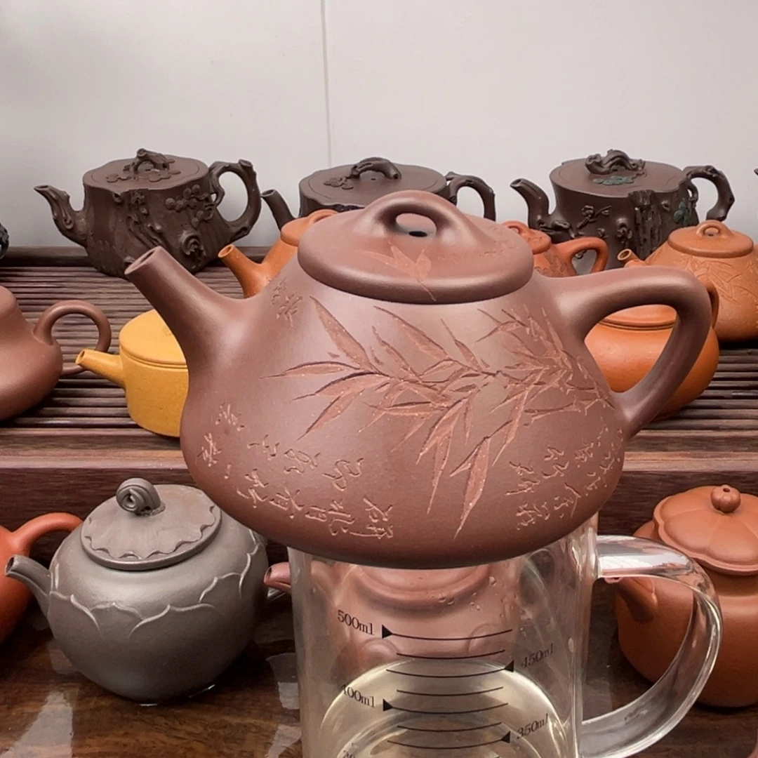 不***你紫砂茶壶刻绘子冶