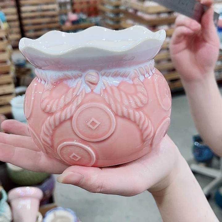 有孔，凑10元包邮陶瓷花盆发货！