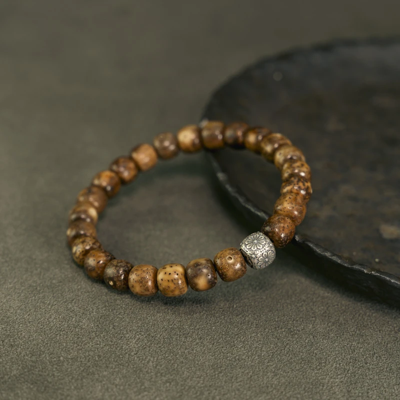 黄铜手链 原创复古民族风陈籽手串女款 个性手工单圈手链男生饰品