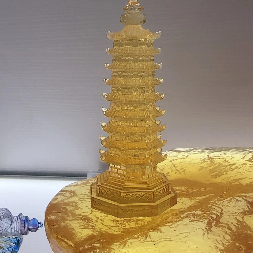 琉璃手工艺品金色文昌塔
