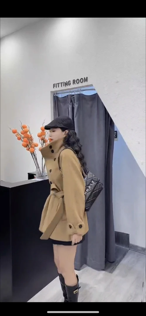 秋冬季中长款毛呢外套