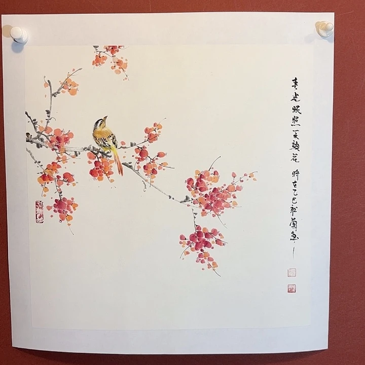 国画听兰老师花鸟