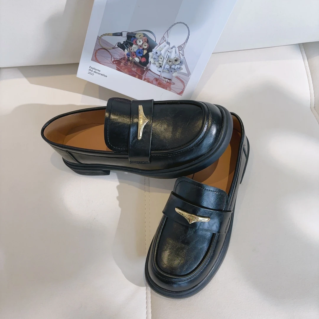 豆豆6【乐福鞋】秋款英伦休闲一脚蹬复古小皮鞋-DQAK668-8