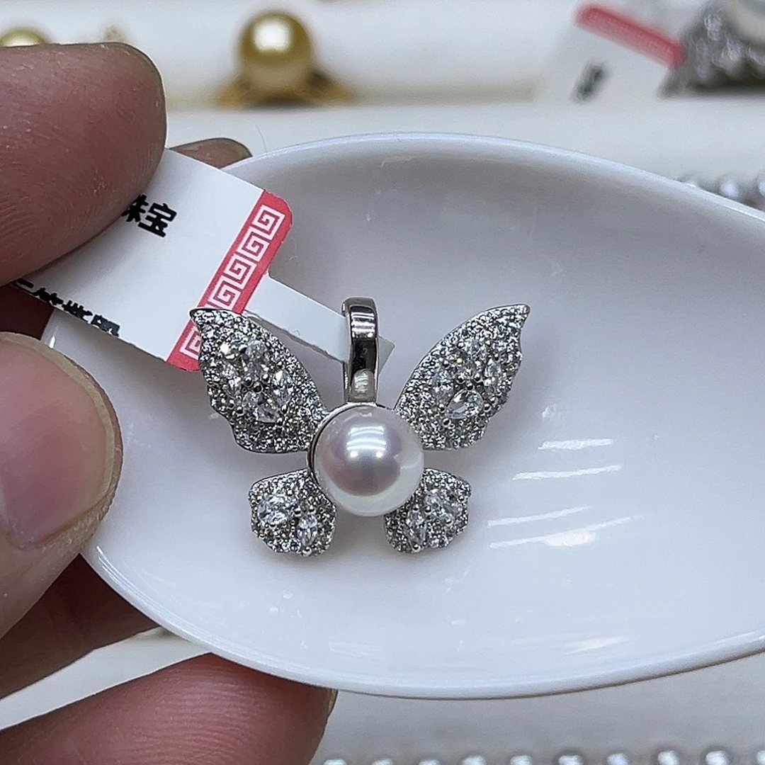 颈饰淡水珍珠银S925镶嵌