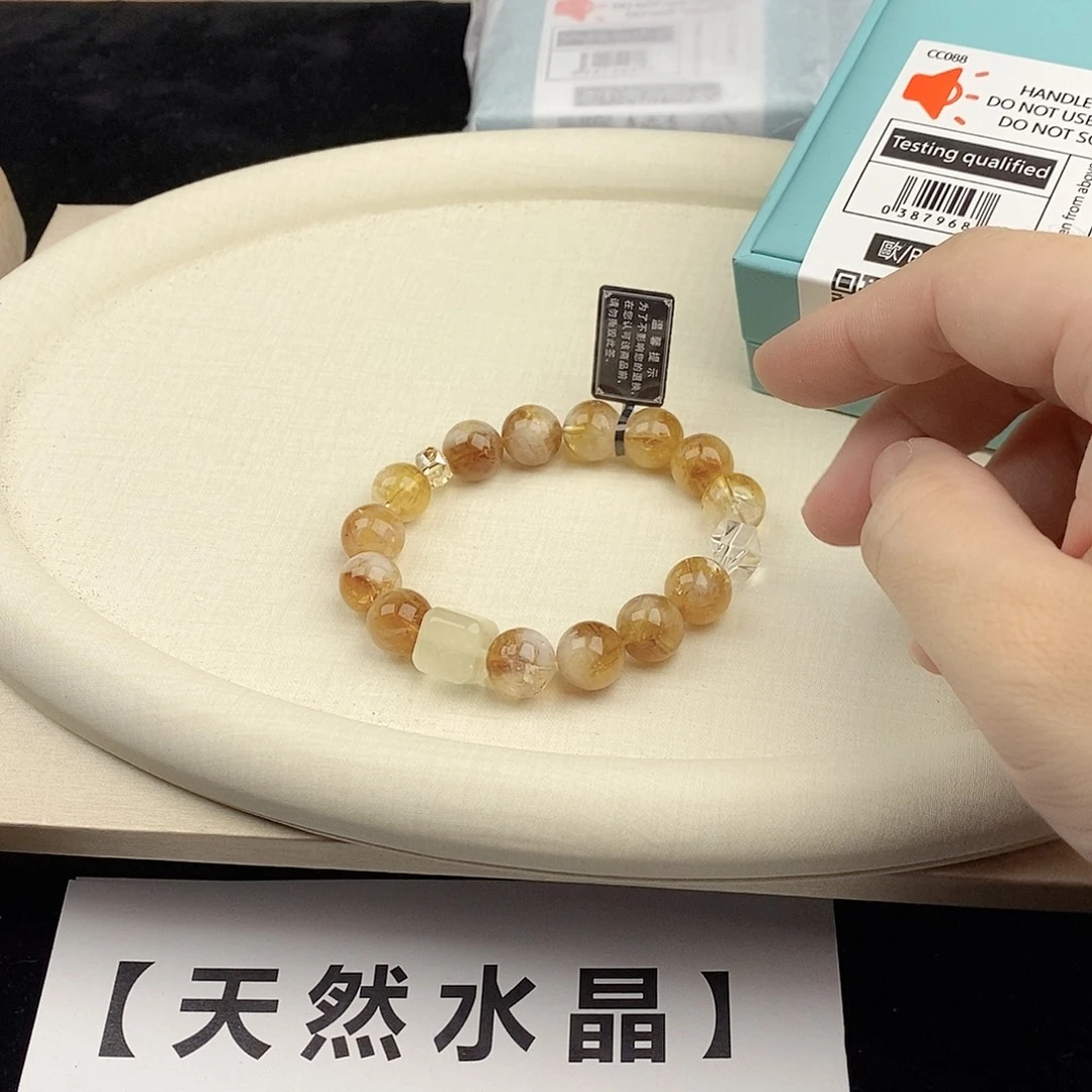 银S925镀金镶嵌手链水晶