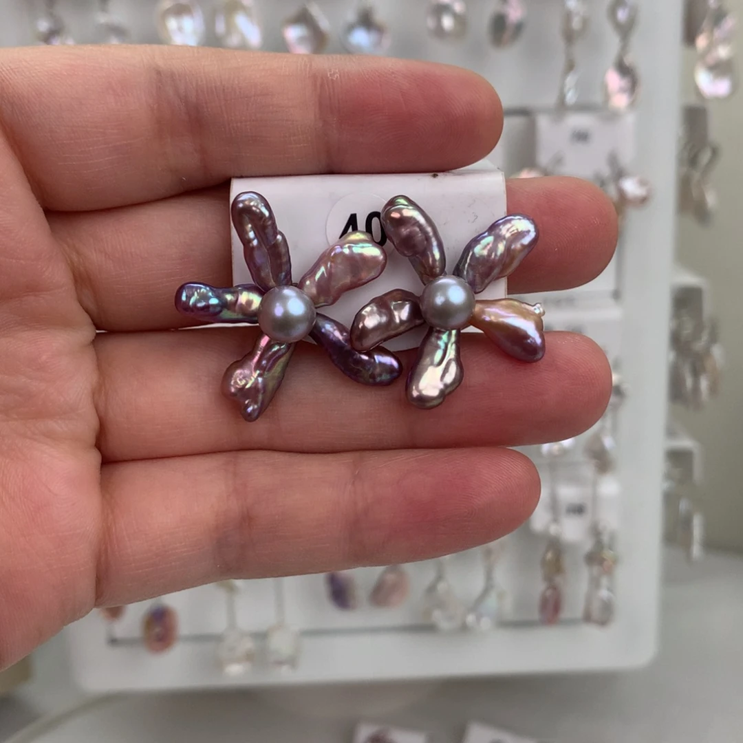 巴洛克花瓣耳饰➕S925银镶