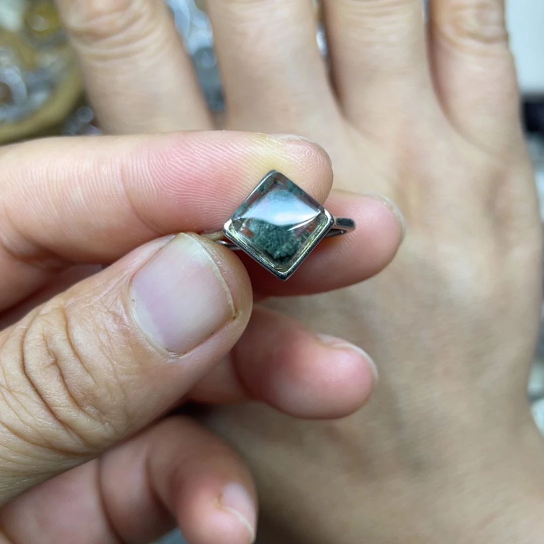 【闪购商品】银S925镶嵌珠宝半成品水晶戒指