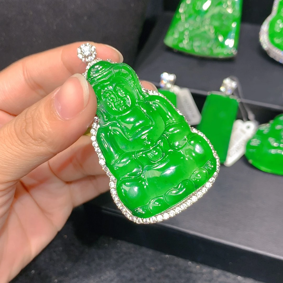 颈饰银S925镶嵌翡翠88523