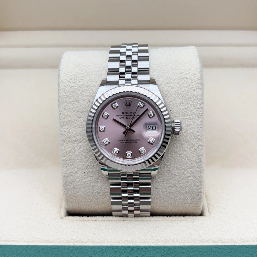 95新 Rolex/劳力士 全套/粉钻日志279174机械女表/28mm