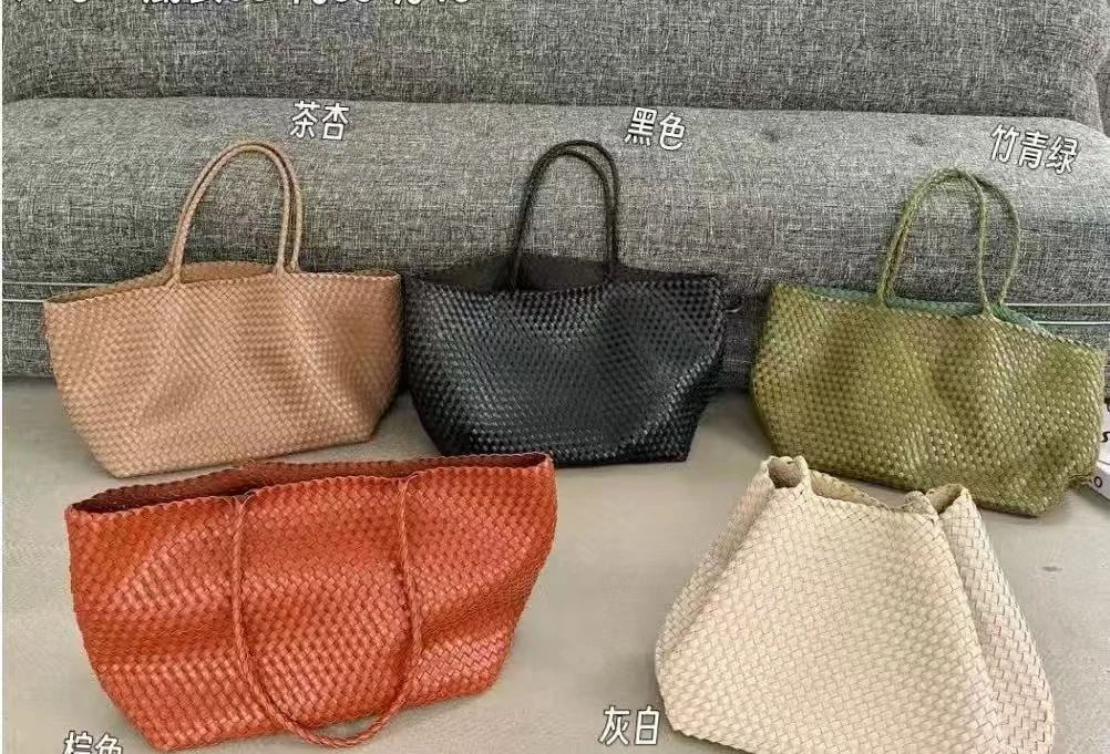 包包女款爆款2025新款复古单根编织大托特包单肩包耐磨时尚简约