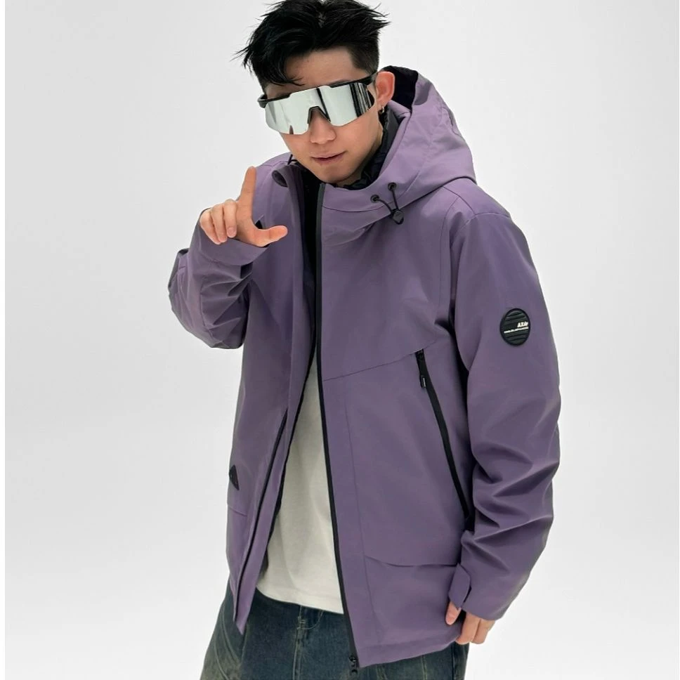 紫【封神之作！锁温！三合一羽绒服】2024冬季新款连帽情侣款8833