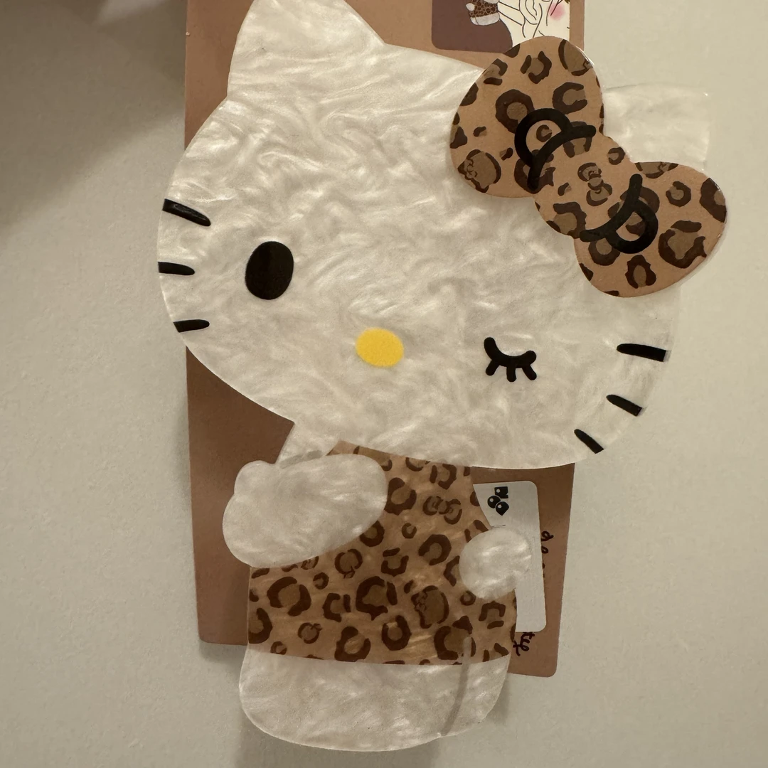 【东京限定】Hello Kitty 钥匙扣 全身 豹纹Kitty 抓夹 发夹 大号