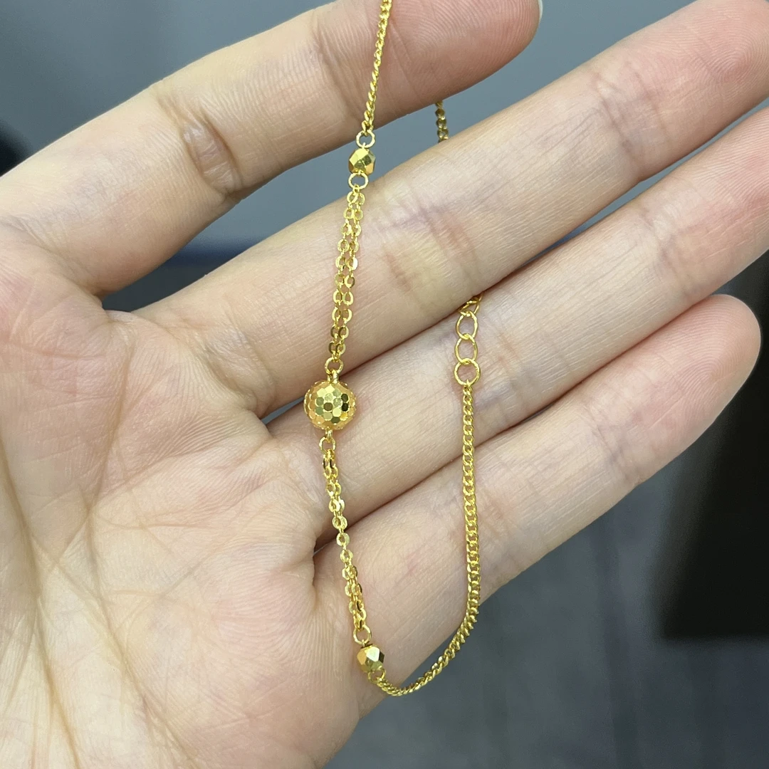 蹦迪球球手链足金999