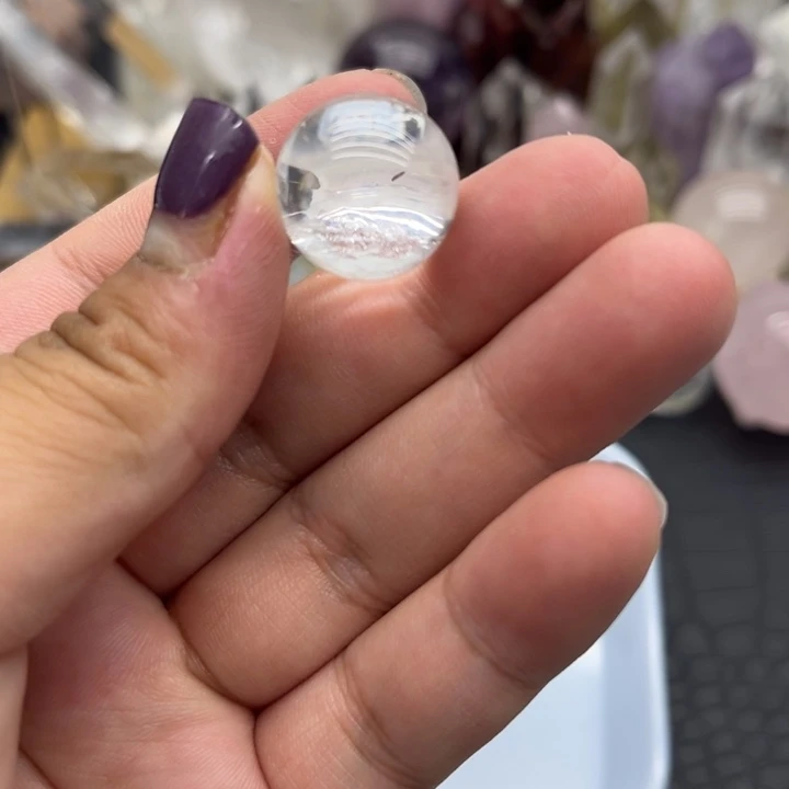 水晶珠宝半成品未镶嵌17 白水晶爆彩18mm