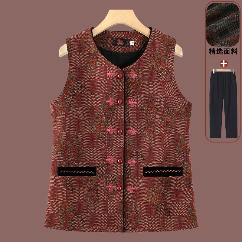 中老年人女装妈妈秋装马夹奶奶装马甲老人衣服老太太开衫2025新款