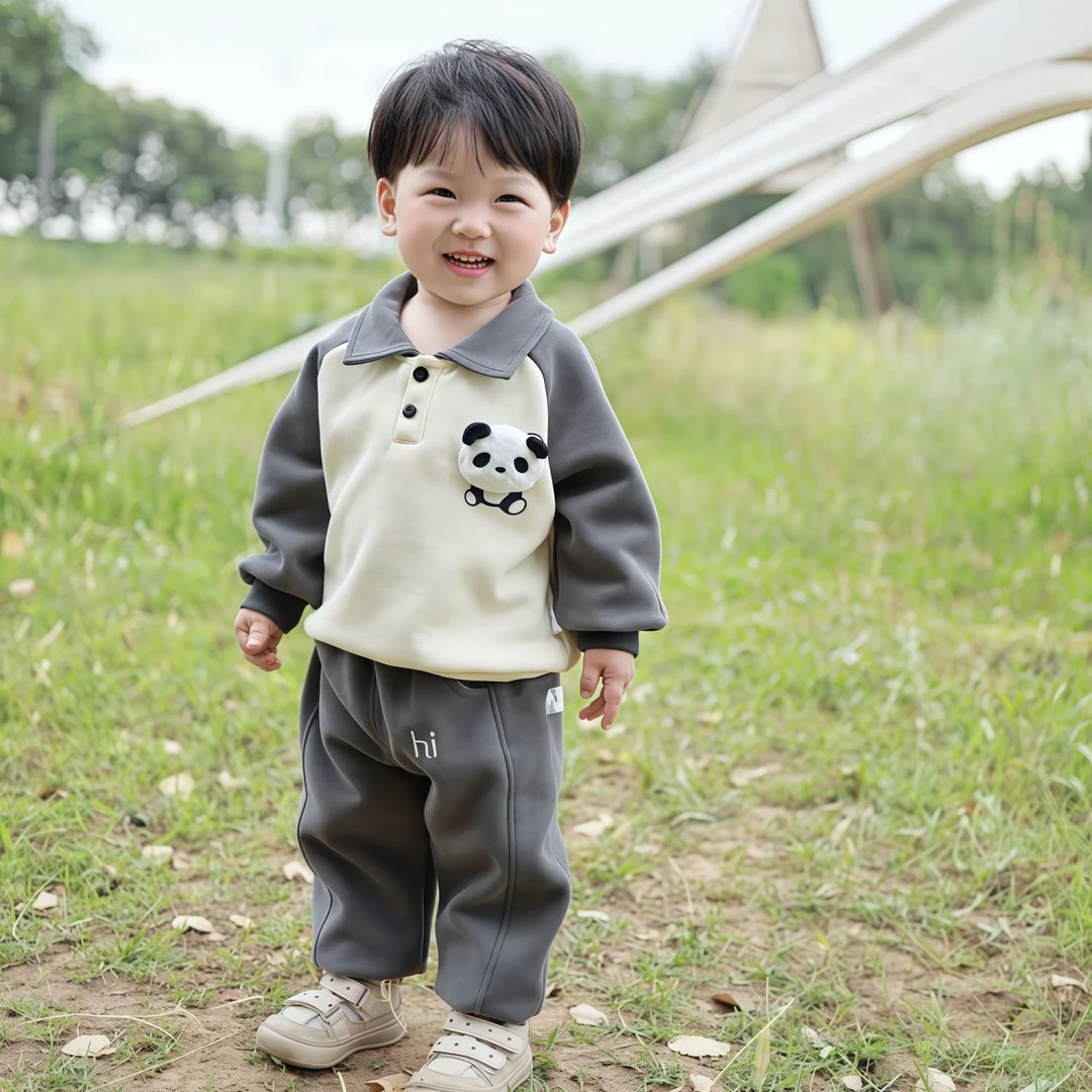 男童卫衣卫裤套装春秋款2025新款男宝宝秋季帅气运动衣服两件套潮