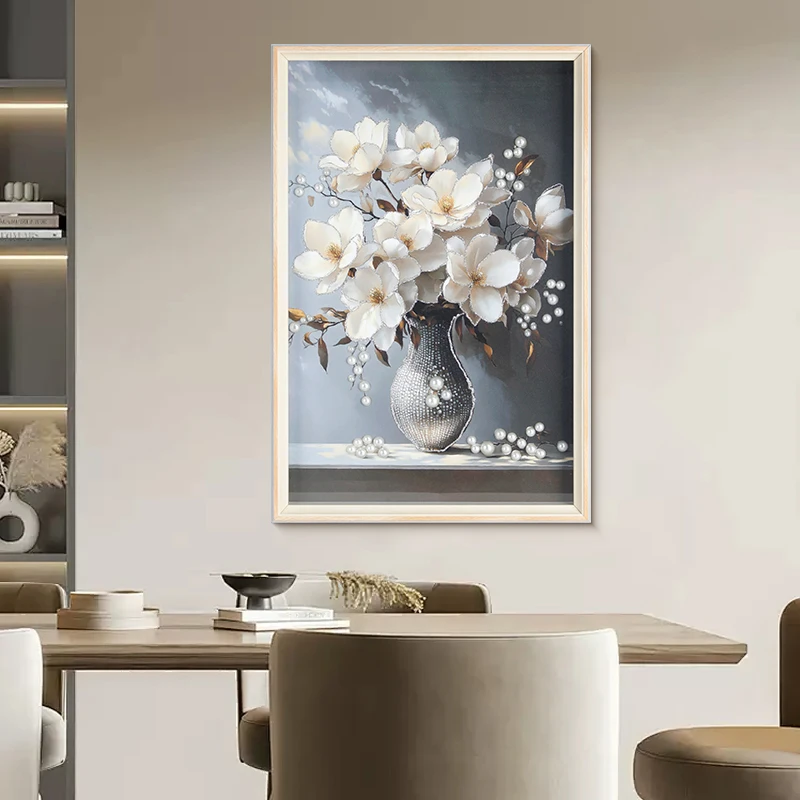 【银河】晶瓷镶钻花朵现代简约玄关过道走廊轻奢装饰画40*60