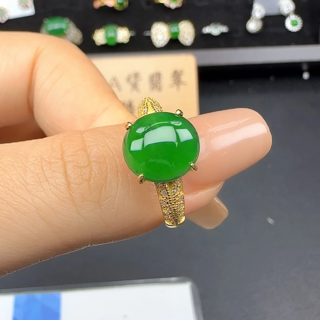 银S925镶嵌戒指翡翠