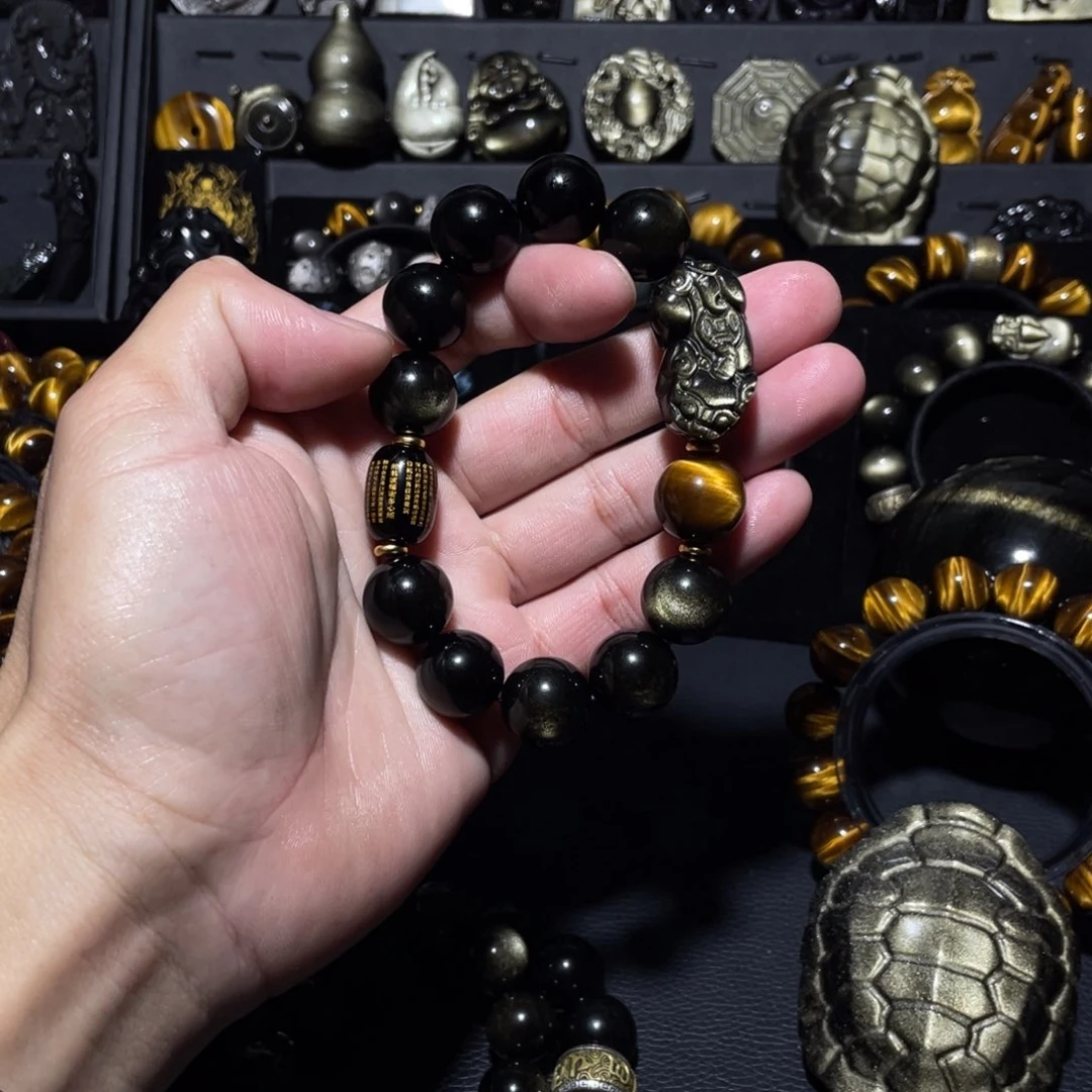 未镶嵌黑曜岩珠宝奇石喜**康