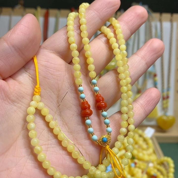 蜜蜡未镶嵌颈饰4mm