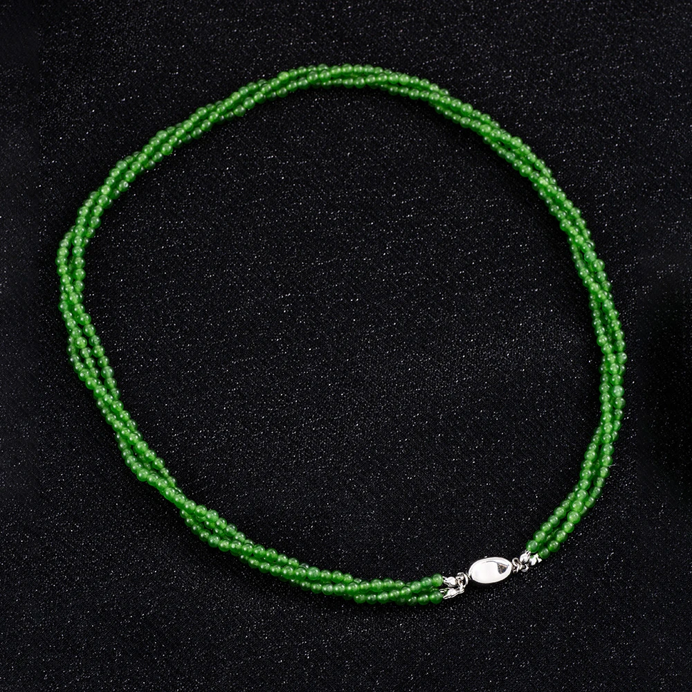 s0139珠宝 s925银 小米珠青岚叠韵 璎珞锁春烟 项链