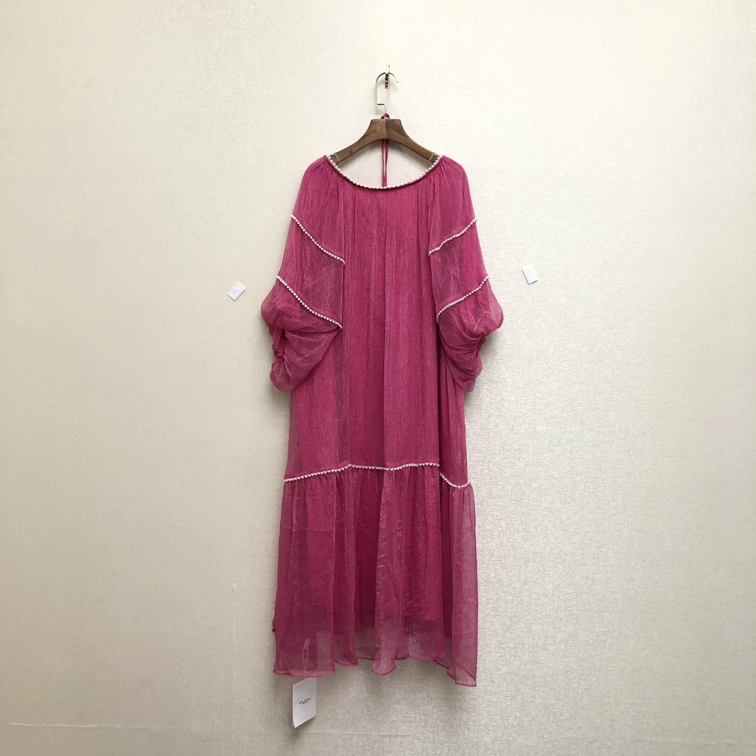 【A405】时尚新款民族风迪拜服饰简约夏季长款连衣裙