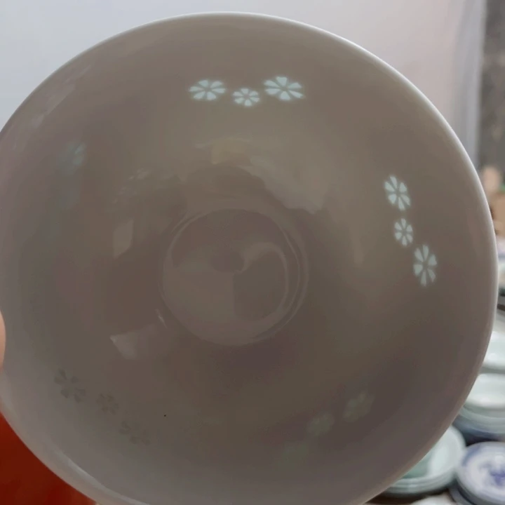 青花玲珑5寸饭碗三星花