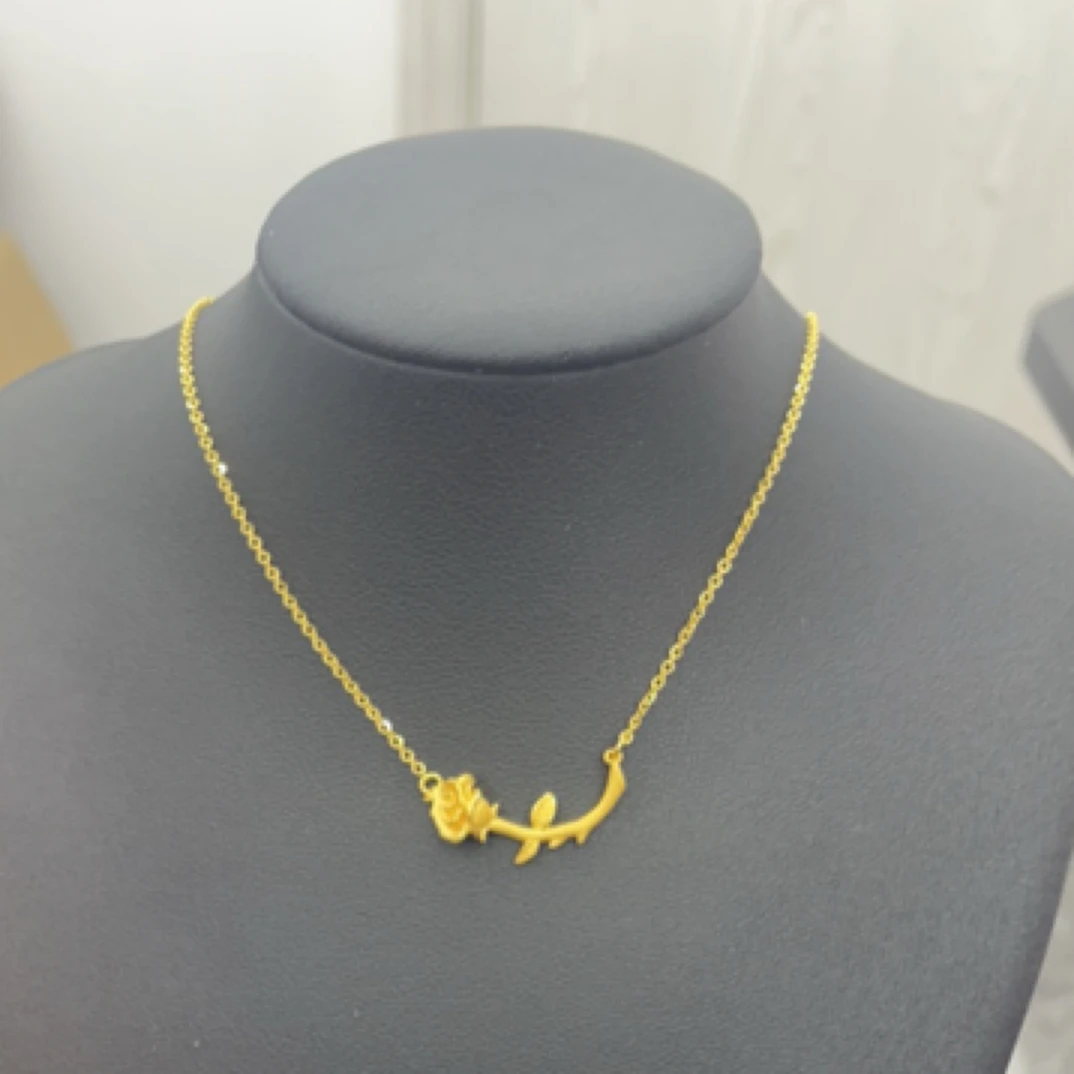 【不支持七天无理由】5G足金999玫瑰花套链时尚饰品