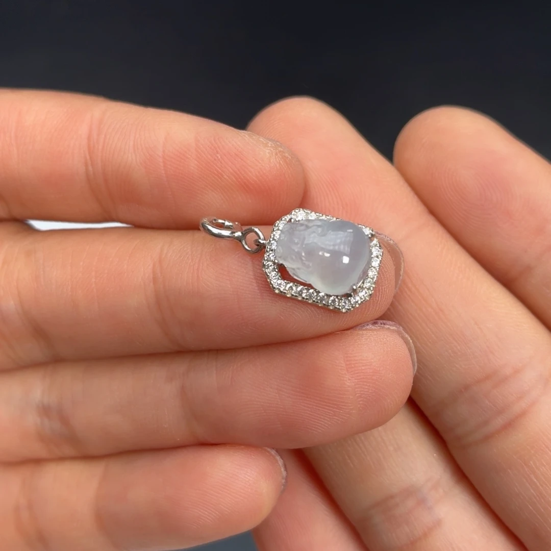 翡翠银S925镶嵌颈饰小迪溜貔貅