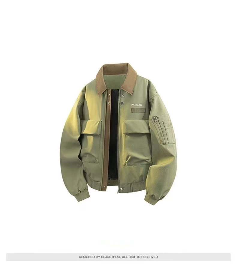 常规款翻领春季本布下摆免烫夹克外套街头潮流秋季立领