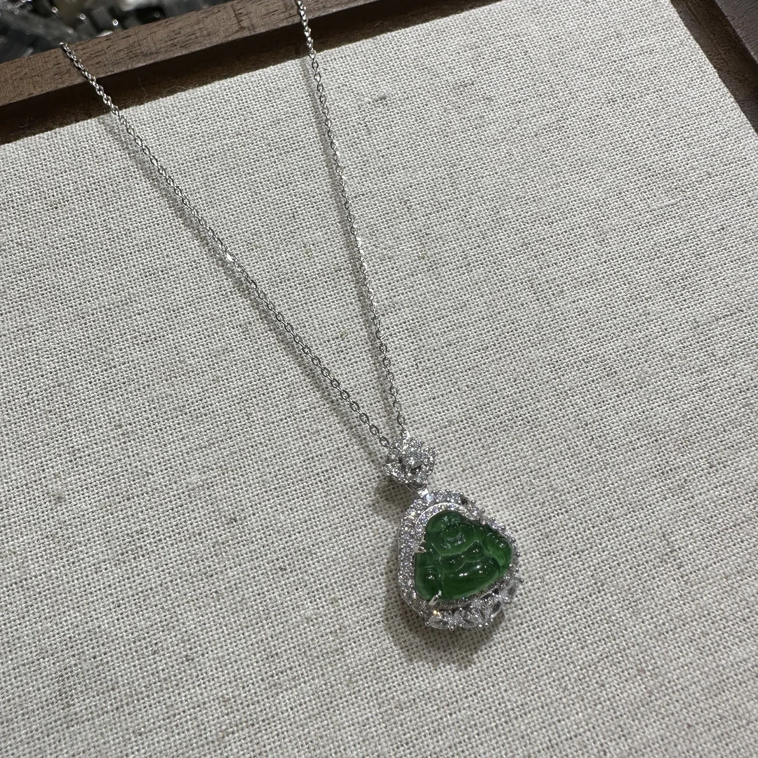 坠链均925银仿水晶 7096 925银佛项链