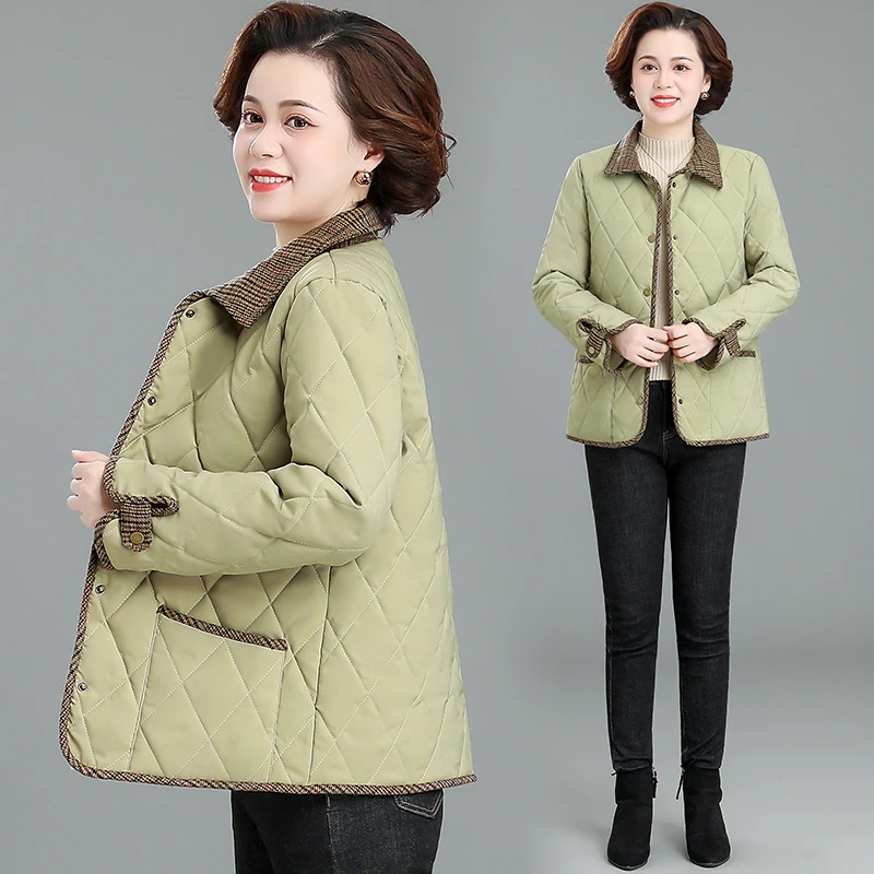 妈妈冬装外套羽绒棉服新款中年人洋气小棉袄女中老年女装秋冬棉衣