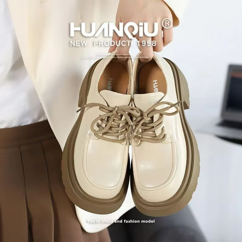 002-1米色真皮单鞋断码清仓